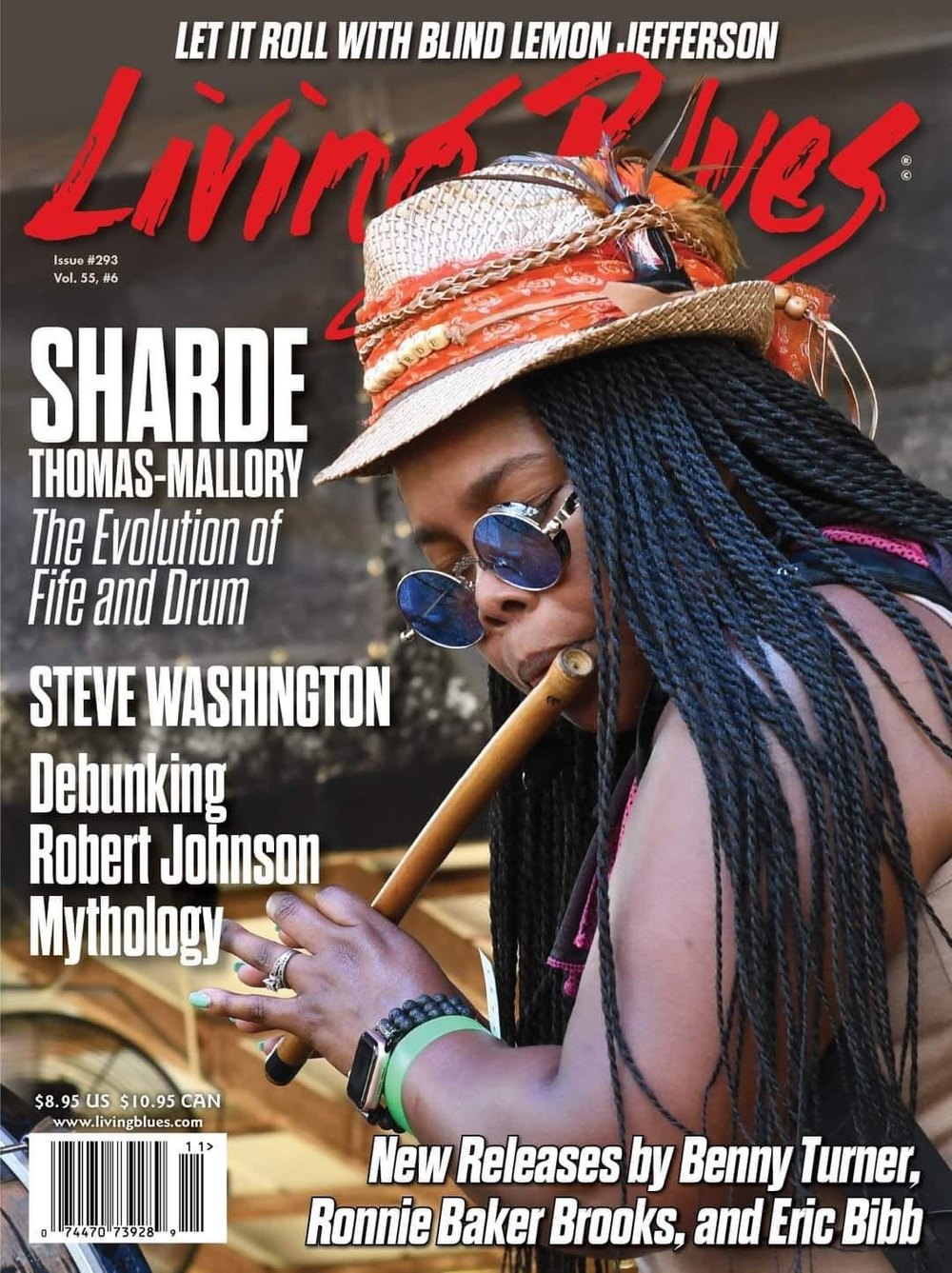 Living Blues magazine cover featuring Sharde Thomas-Mallory
